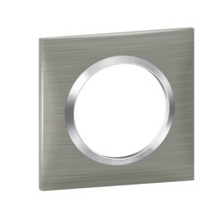 Legrand - Plaque carrée dooxie 1 poste finition effet inox brossé - Réf : 600871
