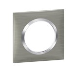 Legrand - Plaque carrée dooxie 1 poste finition effet inox brossé - Réf : 600871