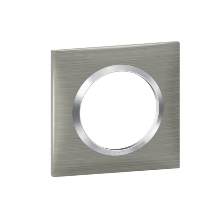 Legrand - Plaque carrée dooxie 1 poste finition effet inox brossé - Réf : 600871