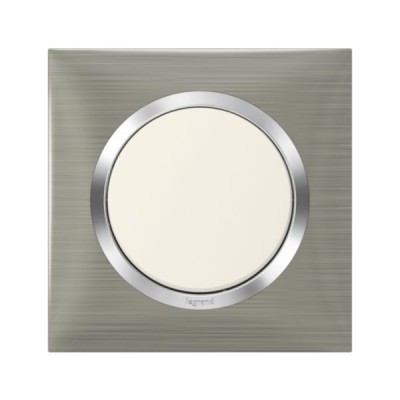 Legrand - Plaque carrée dooxie 1 poste finition effet inox brossé - Réf : 600871