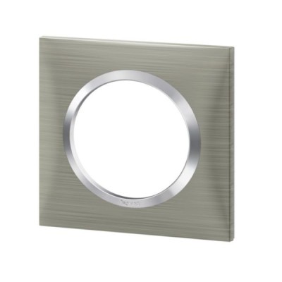 Legrand - Plaque carrée dooxie 1 poste finition effet inox brossé - Réf : 600871