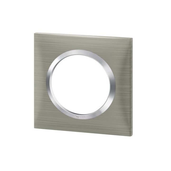 Legrand - Plaque carrée dooxie 1 poste finition effet inox brossé - Réf : 600871
