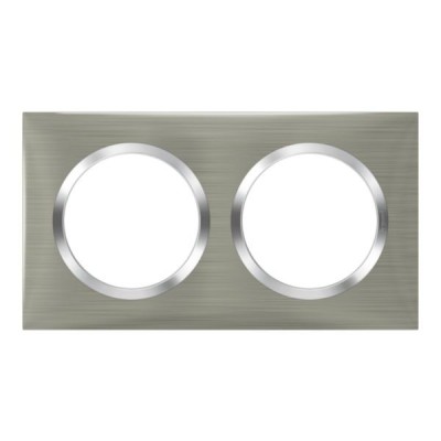 Legrand - Plaque carrée dooxie 2 postes finition effet inox brossé - Réf : 600872