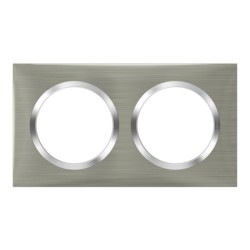 Legrand - Plaque carrée dooxie 2 postes finition effet inox brossé - Réf : 600872