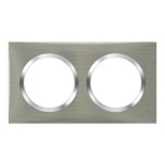 Legrand - Plaque carrée dooxie 2 postes finition effet inox brossé - Réf : 600872
