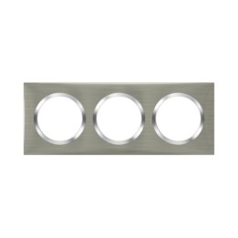 Legrand - Plaque carrée dooxie 3 postes finition effet inox brossé - Réf : 600873