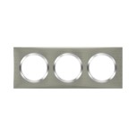 Legrand - Plaque carrée dooxie 3 postes finition effet inox brossé - Réf : 600873