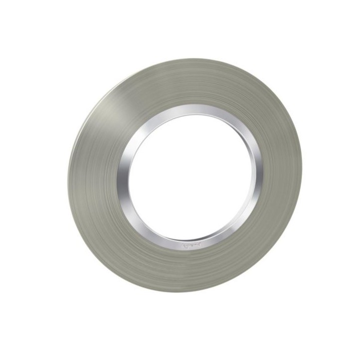 Legrand - Plaque ronde dooxie 1 poste finition effet inox brossé - Réf : 600978