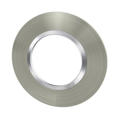 Legrand - Plaque ronde dooxie 1 poste finition effet inox brossé - Réf : 600978