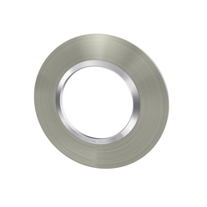 Legrand - Plaque ronde dooxie 1 poste finition effet inox brossé - Réf : 600978