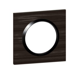 Legrand - Plaque carrée dooxie 1 poste finition effet bois ébène - Réf : 600881