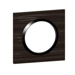 Legrand - Plaque carrée dooxie 1 poste finition effet bois ébène - Réf : 600881