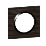 Legrand - Plaque carrée dooxie 1 poste finition effet bois ébène - Réf : 600881