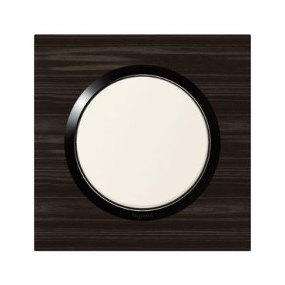 Legrand - Plaque carrée dooxie 1 poste finition effet bois ébène - Réf : 600881