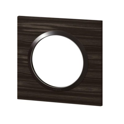 Legrand - Plaque carrée dooxie 1 poste finition effet bois ébène - Réf : 600881