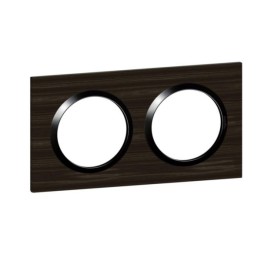 Legrand - Plaque carrée dooxie 2 postes finition effet bois ébène - Réf : 600882