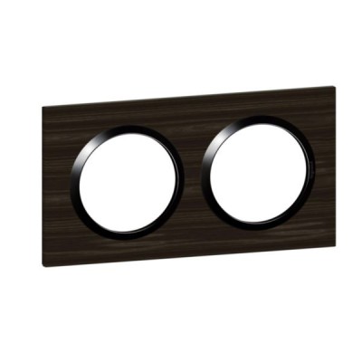 Legrand - Plaque carrée dooxie 2 postes finition effet bois ébène - Réf : 600882