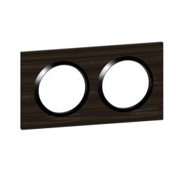 Legrand - Plaque carrée dooxie 2 postes finition effet bois ébène - Réf : 600882