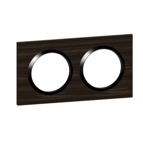 Legrand - Plaque carrée dooxie 2 postes finition effet bois ébène - Réf : 600882