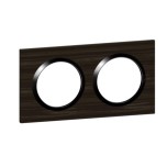 Legrand - Plaque carrée dooxie 2 postes finition effet bois ébène - Réf : 600882