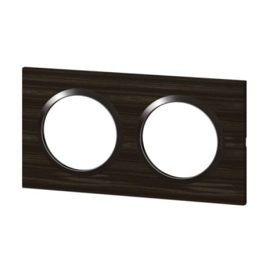 Legrand - Plaque carrée dooxie 2 postes finition effet bois ébène - Réf : 600882