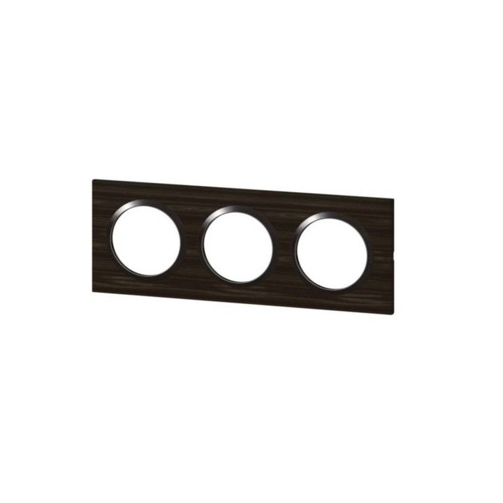 Legrand - Plaque carrée dooxie 3 postes finition effet bois ébène - Réf : 600883