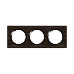 Legrand - Plaque carrée dooxie 3 postes finition effet bois ébène - Réf : 600883