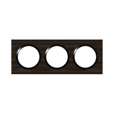Legrand - Plaque carrée dooxie 3 postes finition effet bois ébène - Réf : 600883