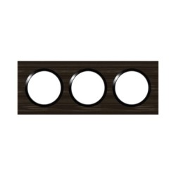 Legrand - Plaque carrée dooxie 3 postes finition effet bois ébène - Réf : 600883