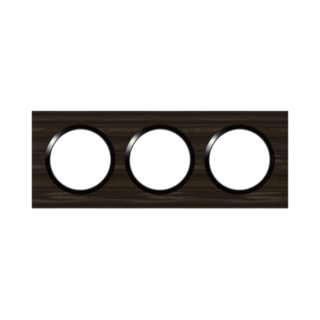 Legrand - Plaque carrée dooxie 3 postes finition effet bois ébène - Réf : 600883