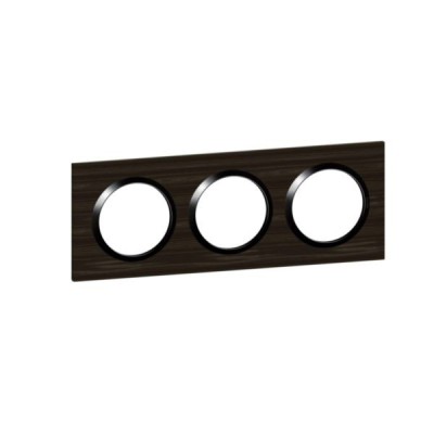 Legrand - Plaque carrée dooxie 3 postes finition effet bois ébène - Réf : 600883