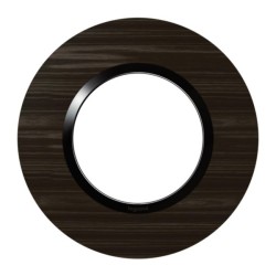 Legrand - Plaque ronde dooxie 1 poste finition effet bois ébène - Réf : 600979