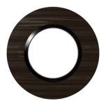 Legrand - Plaque ronde dooxie 1 poste finition effet bois ébène - Réf : 600979