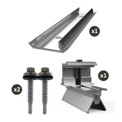 ET System - Pack de fixation : 1 wagon + fixation alu H30mm - 1 rail 140mm + joint EPDM - 2 vis autoperceuses - Réf : FIN085-P