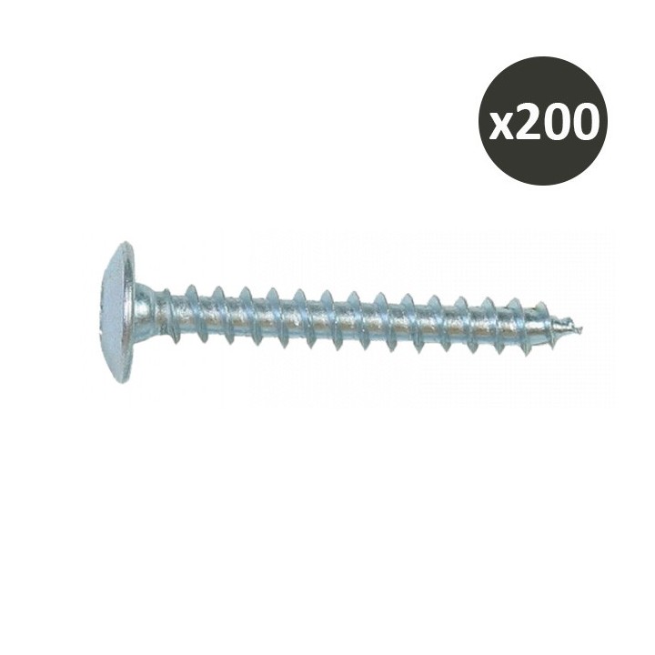 ING - Vis penture 6 x 50 zingue-blanc - Boite de 200 - Réf : INGA080220