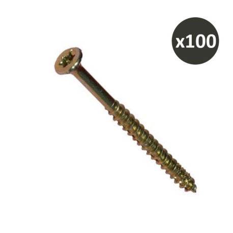 ING - Vis à bois tête Torx fraisée ∅6 x 100mm - Boite de 100 - Réf : INGA199342