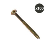 ING - Vis à bois tête Torx fraisée ∅6 x 100mm - Boite de 100 - Réf : INGA199342