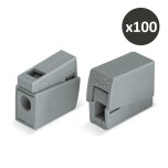 Wago - Bornes pour luminaires - Boîte de 100 - Série 224 - Gris - Réf : 224-101