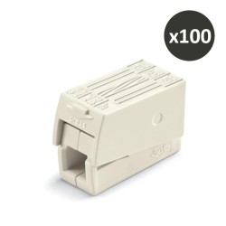 Wago - Bornes pour luminaires - Boîte de 100 - 2 conducteurs - Série 224 - Blanc- Réf : 224-112