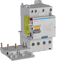 HAGER - Bloc différentiel double sortie 3P+N - 40A - 30mA - type F à bornes décalées - Réf : BDF940F