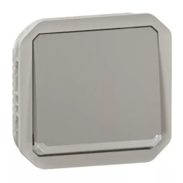 Legrand - Poussoir NO avec voyant témoin étanche Plexo 10A IP55 IK08 composable gris - Réf : 069533L