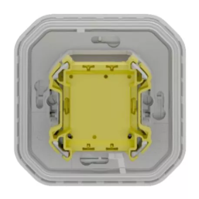 Legrand - Plexo - Bouton poussoir porte étiquette - complet encastré 10A - IP55 - gris - Réf : 069824L