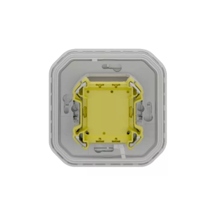 Legrand - Plexo - Bouton poussoir porte étiquette - complet encastré 10A - IP55 - gris - Réf : 069824L