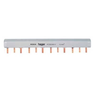 Hager - Barre de pontage 3P 63A languette 10mm²  12M - Réf : KB363A