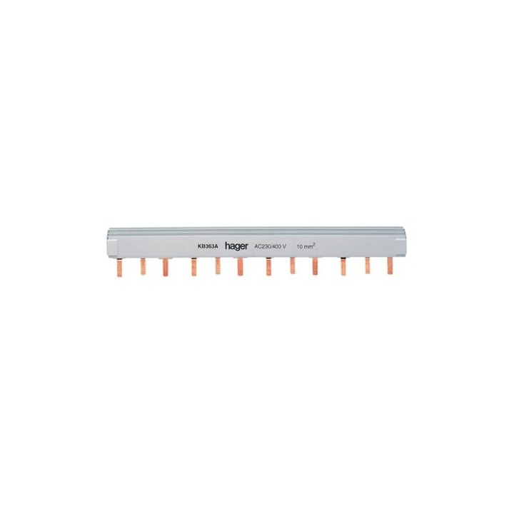 Hager - Barre de pontage 3P 63A languette 10mm²  12M - Réf : KB363A