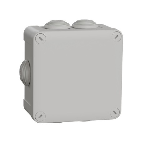 Schneider - Mureva Box - boite de dérivation étanche IP55 + embouts 105x105x55 - gris - Réf : ENN05125