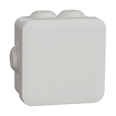 Schneider - Mureva Box - boite de dérivation étanche IP55 + embouts 80x80x45 - blanc polaire - Réf : IMT05024