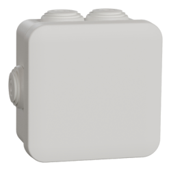 Schneider - Mureva Box - boite de dérivation étanche IP55 + embouts 80x80x45 - blanc polaire - Réf : IMT05024