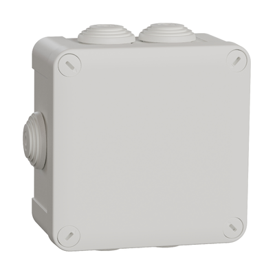 Schneider - Mureva Box - boite de dérivation étanche IP55 + embouts 105x105x55 - blanc polaire - Réf : IMT05025