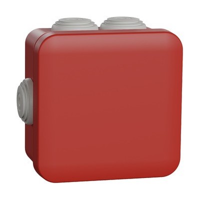 Schneider - Mureva Box - boite de dérivation étanche IP55 + embouts 80x80x45 - rouge - Réf : ENN05164